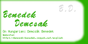 benedek demcsak business card